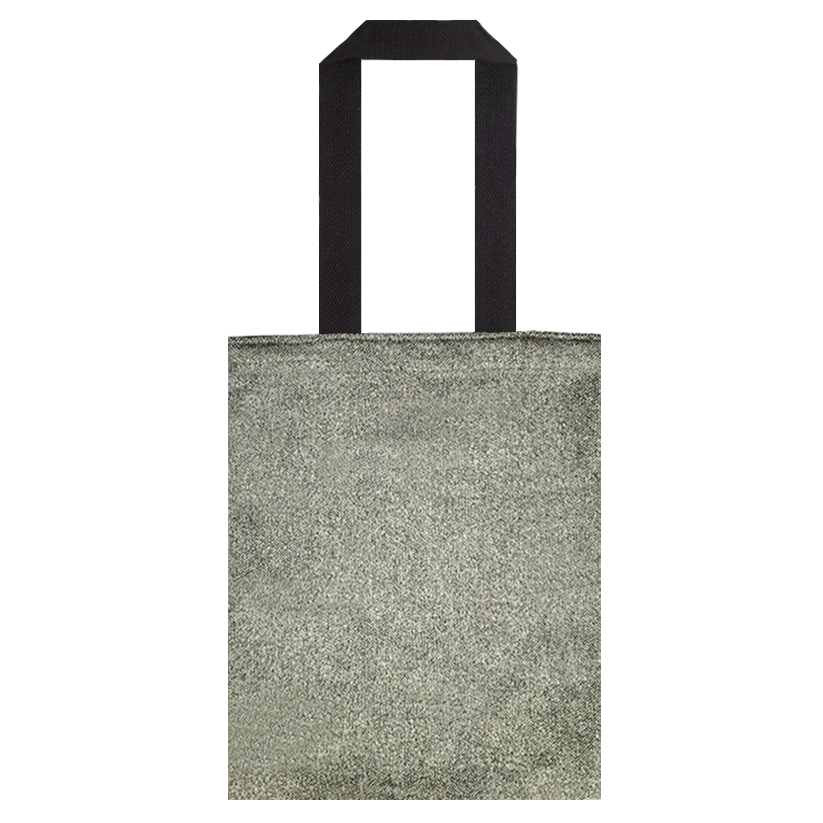 Grey Herringbone Wool Tote Bag