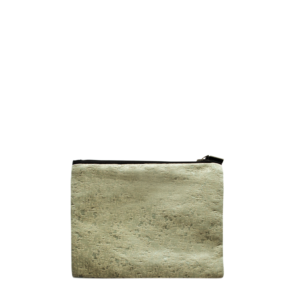 Cream & Gold Metallic Zip Purse