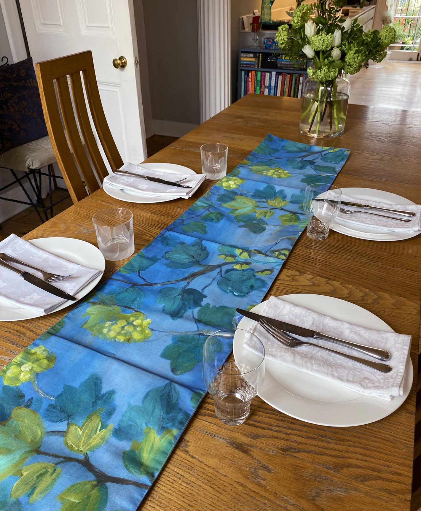 Blue Floral Table Runner Image