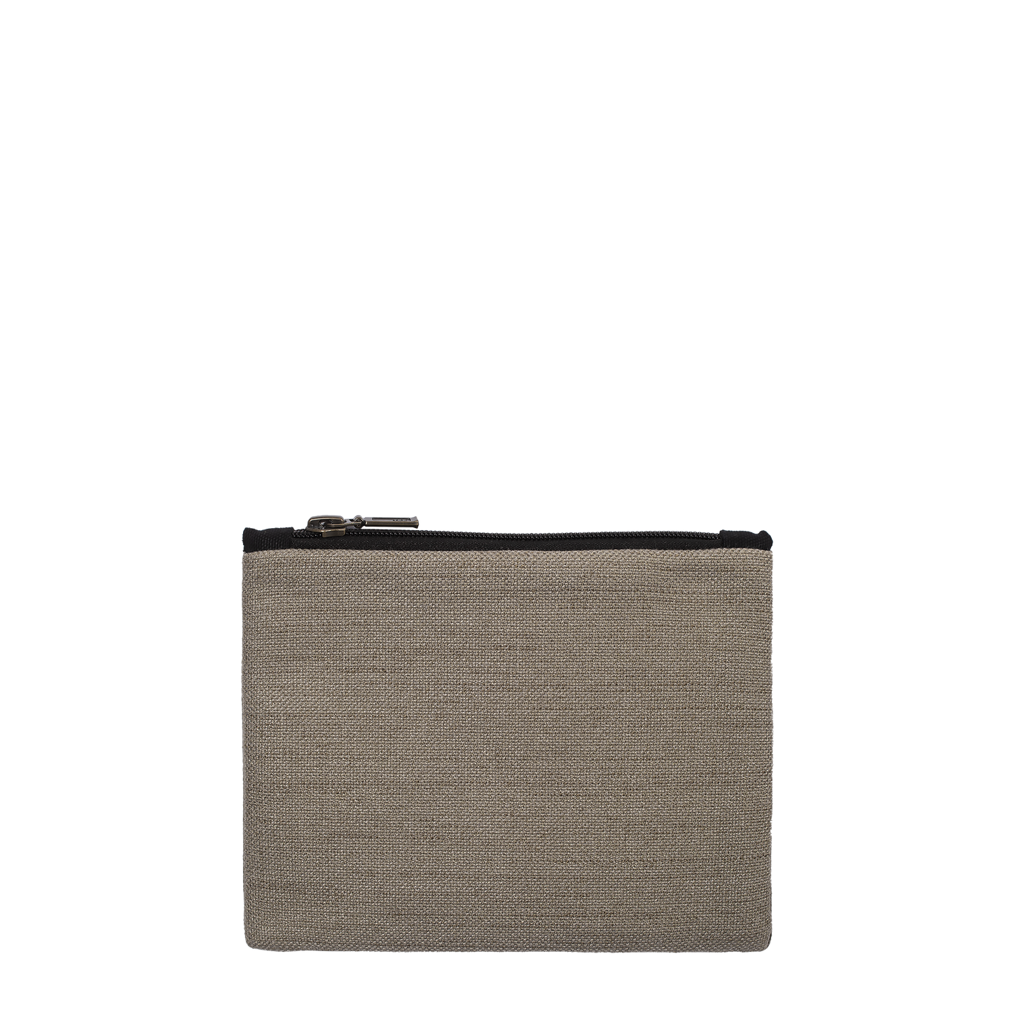 Dark Beige Woven Zip Purse Image