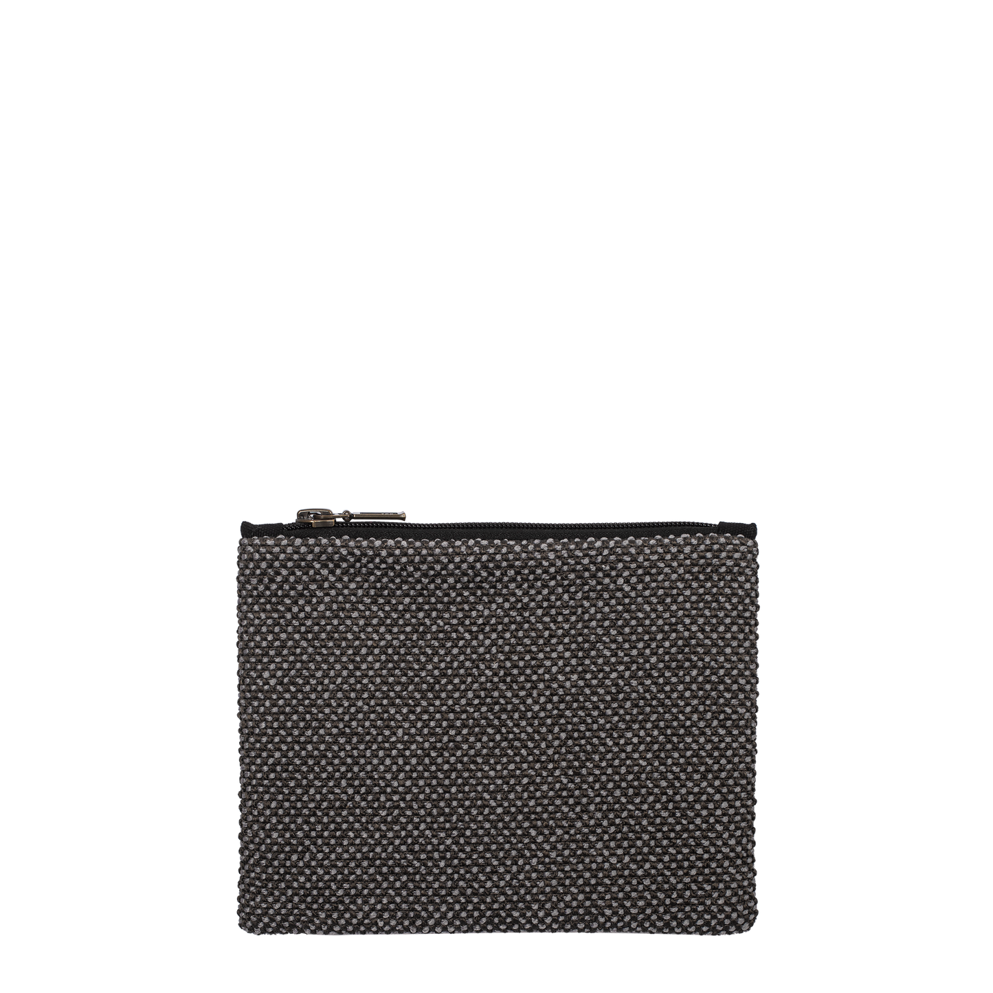 Grey Boucle Zip Purse