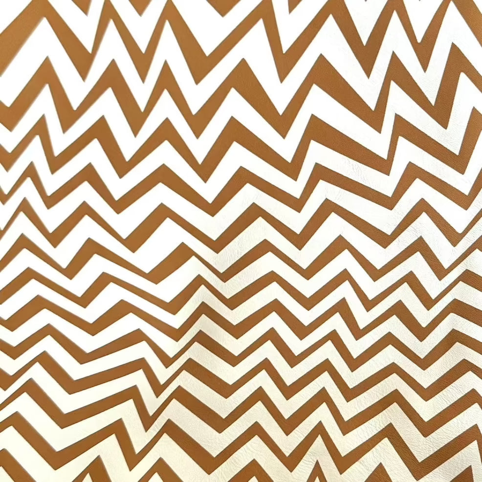 Faux Leather Brown Zig Zag 1D