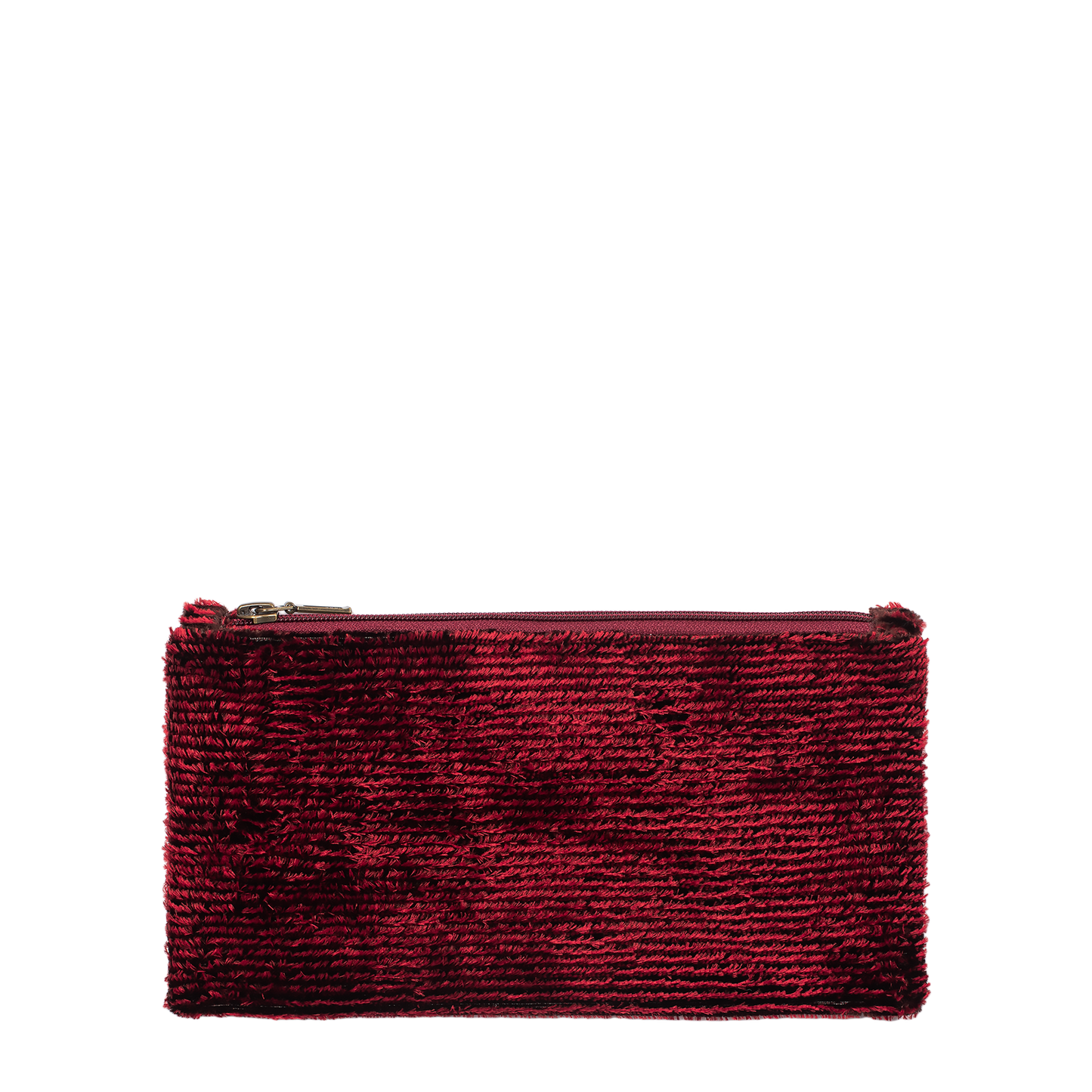 Red Textured Zip Purse