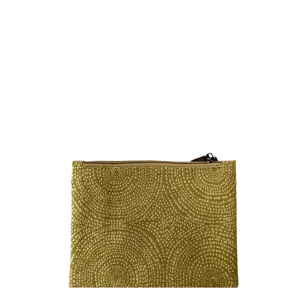 Woven Green Circle Zip Purse