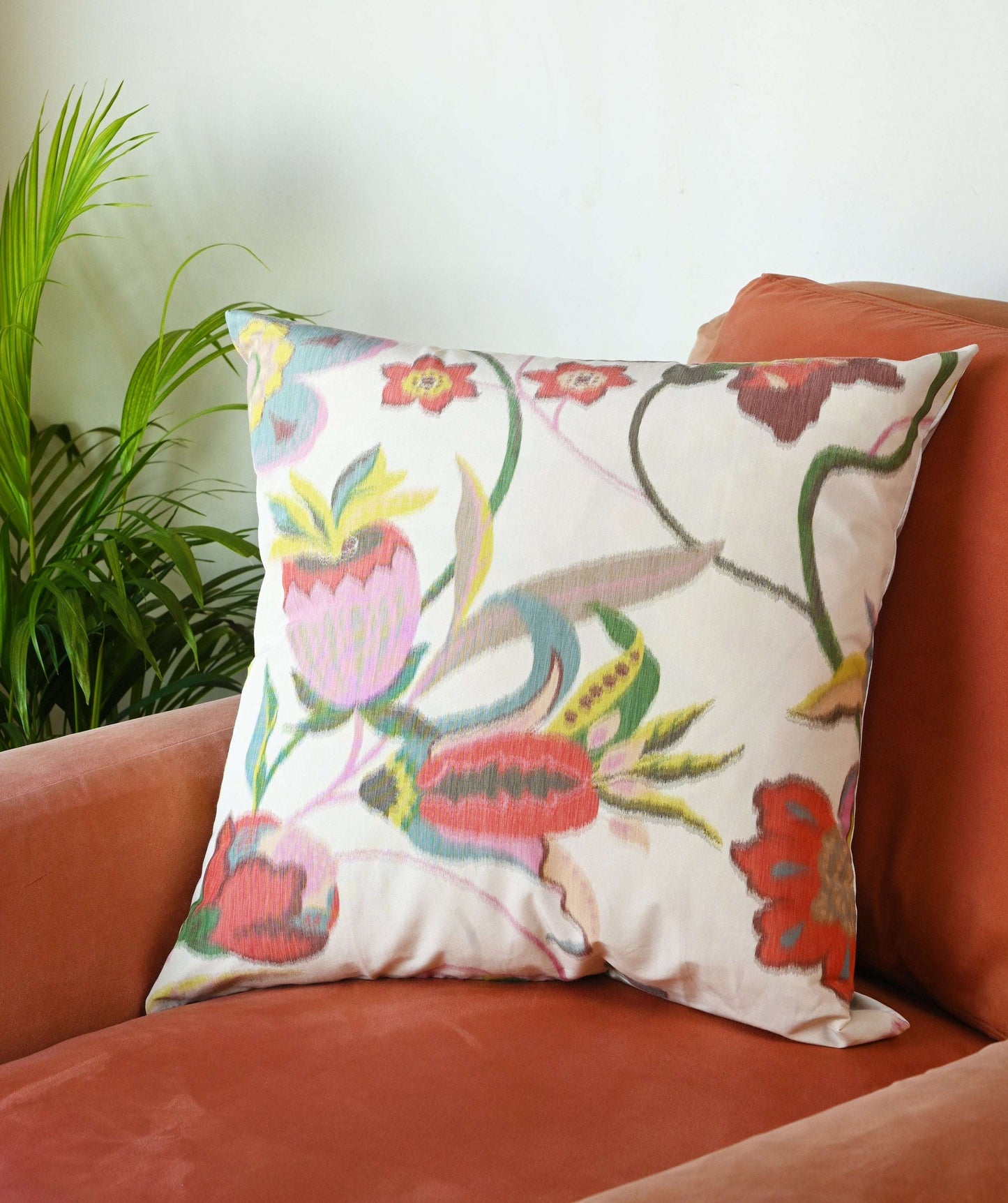 Floral Cushion on Sofa Image
