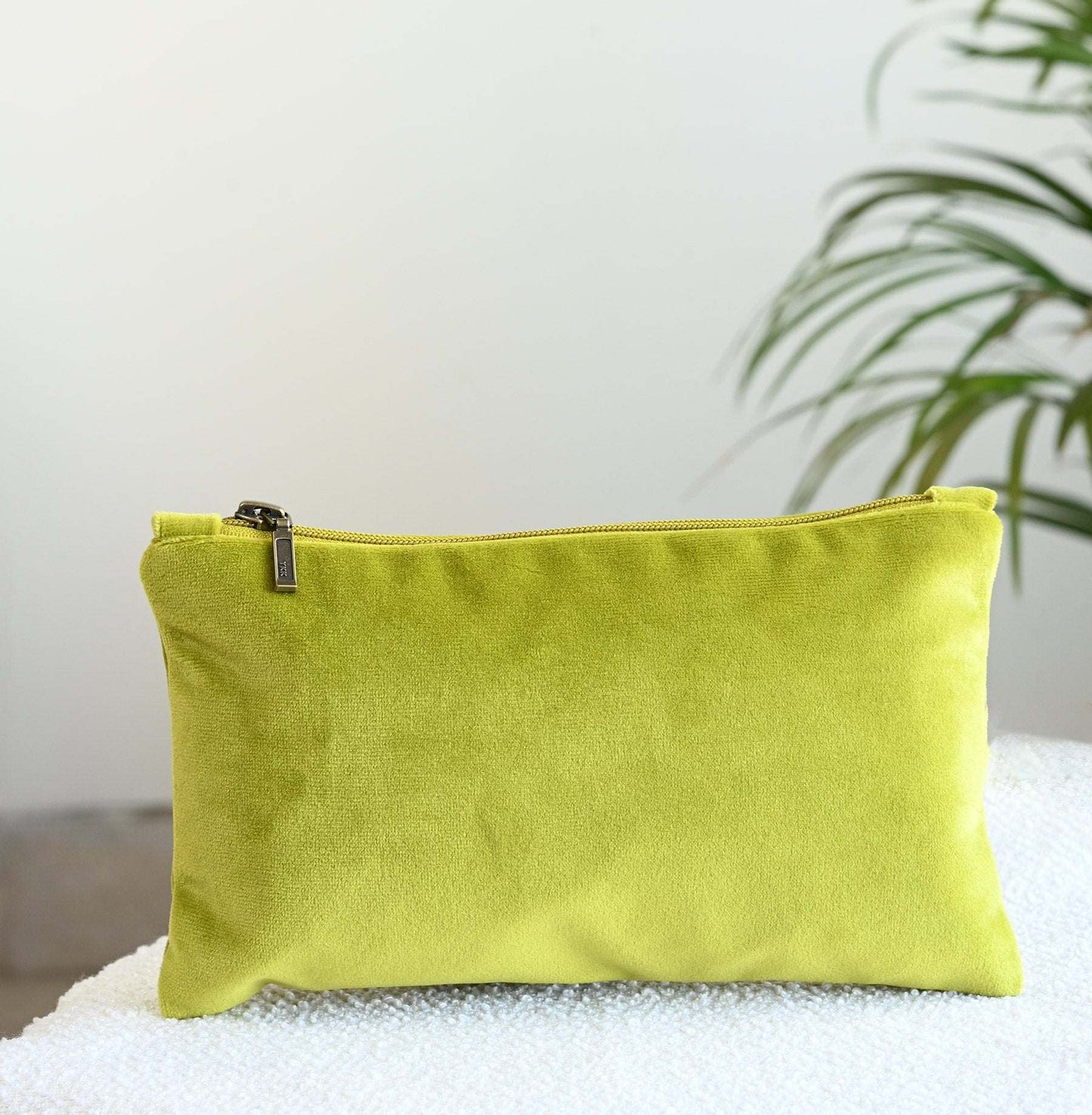 Green Vevlet Zip Purse Image