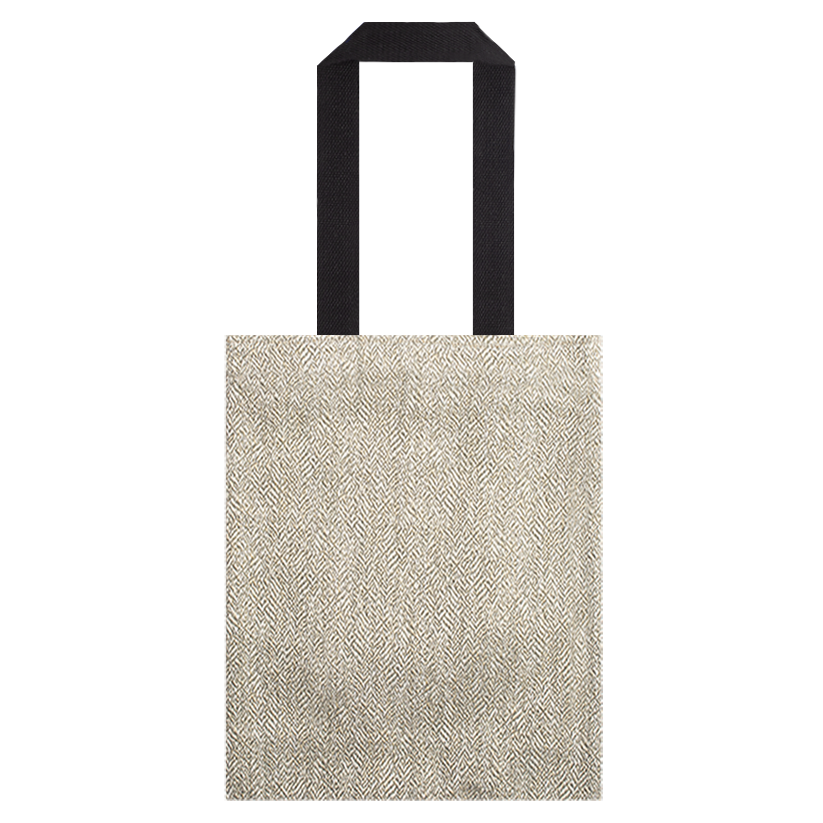 Metallic Cream Herringbone Tote Bag