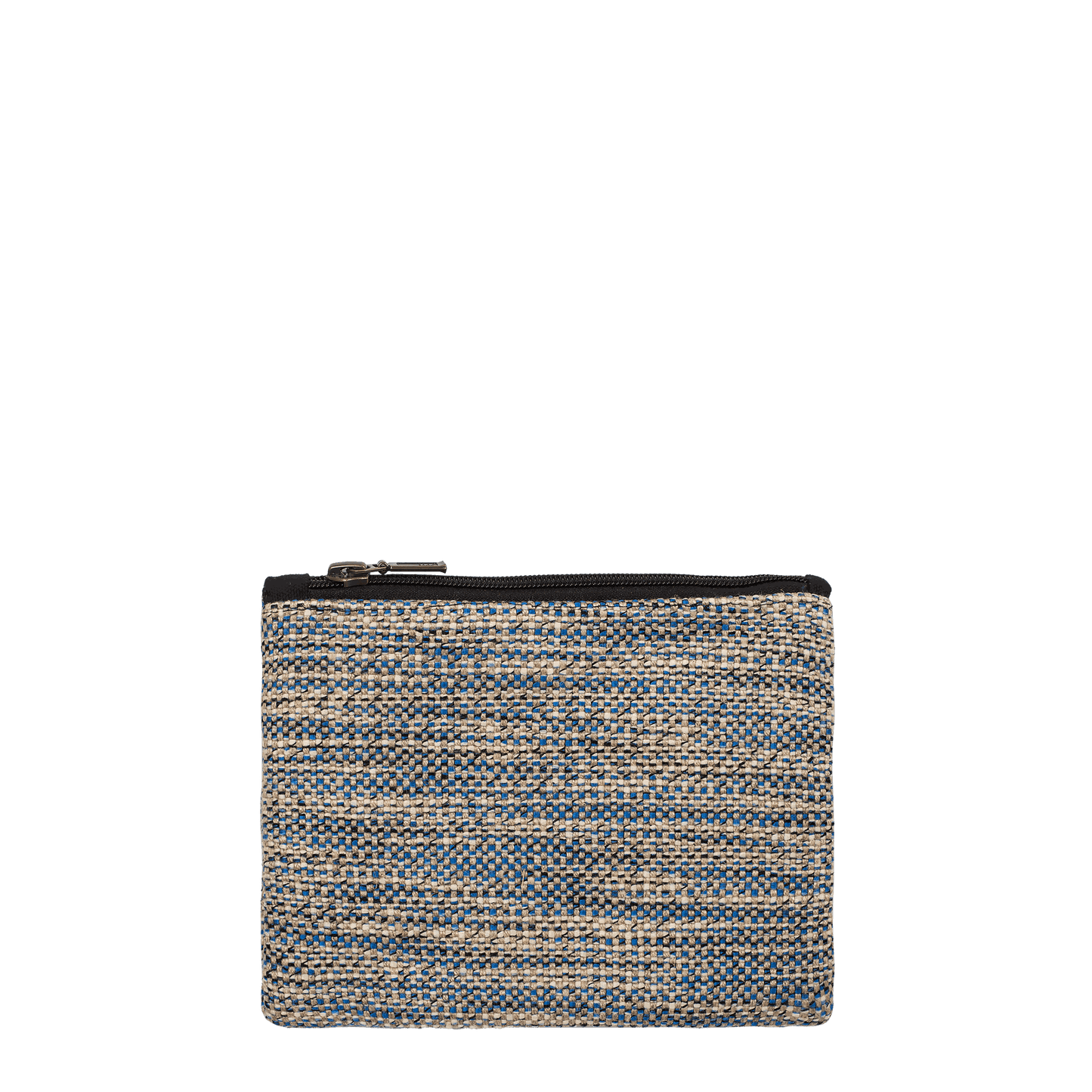 Blue, Navy and Cream Checked Zip Purse