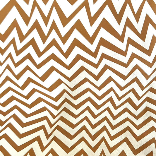 Faux Leather Brown Zig Zag 1A