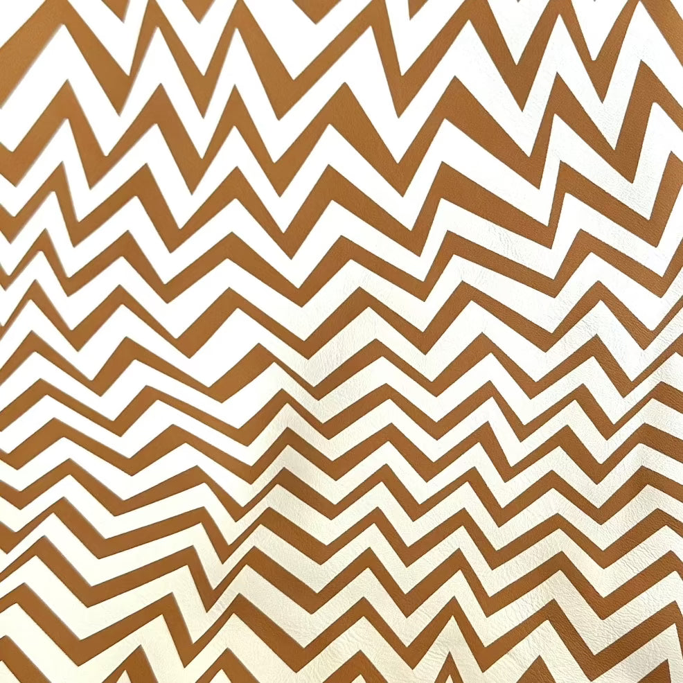 Faux Leather Brown Zig Zag 1B