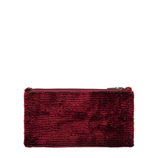 Red Textured Zip Purse