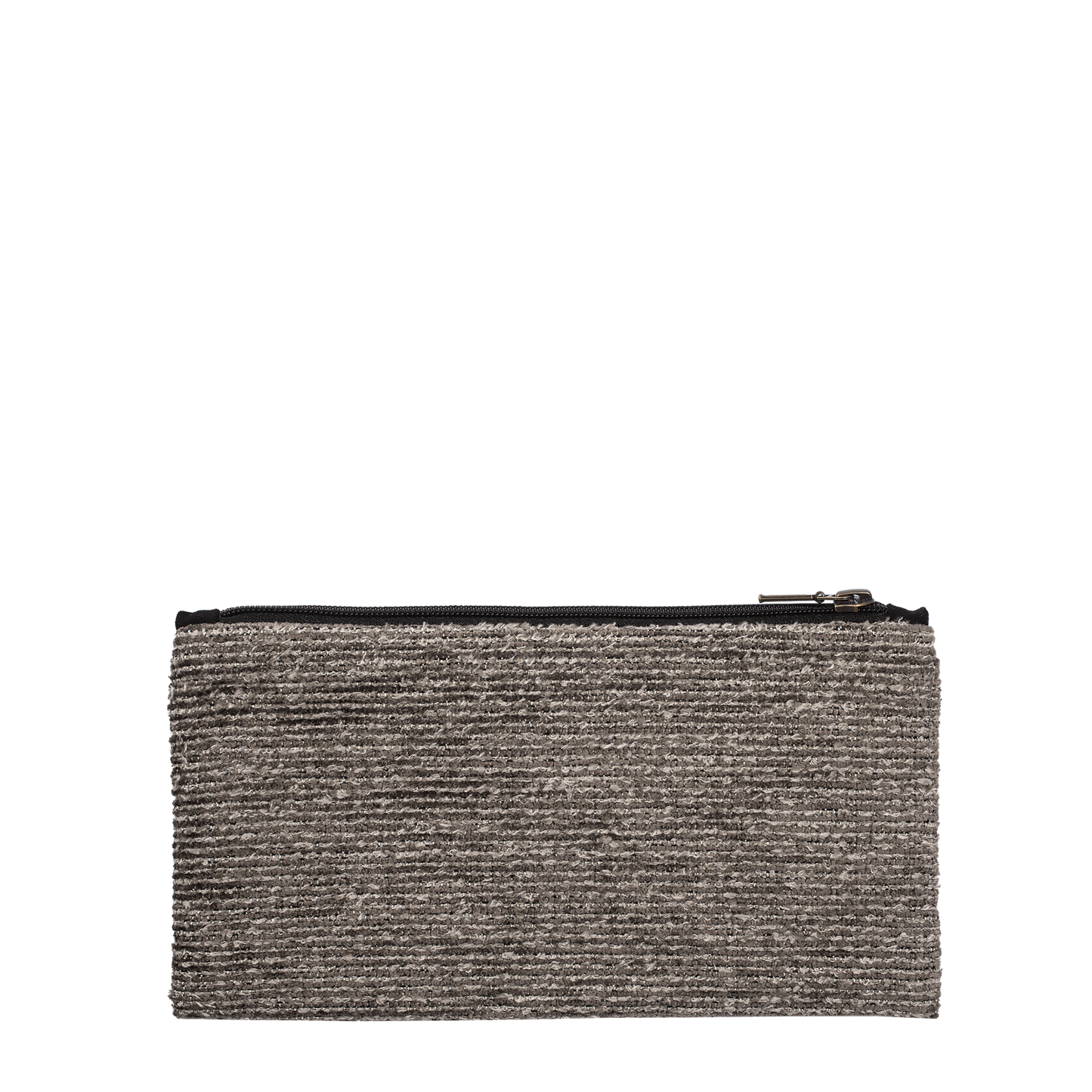 Woven Dark Beige Zip Purse